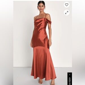 WORN ONCE. rust/orange dress